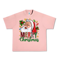 Salmon Merry Christmas With Santa Urban Heavy Tee - BundleAndBundleShop
