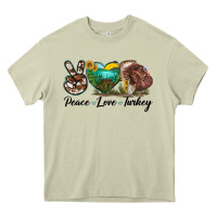 Mossy peace love turkey Heavy Core Tee - LillyAllenDesigns