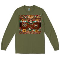 Army Green seamless mexican sunflower tumbler design Long Sleeve Tee - Jasminsmagicworld