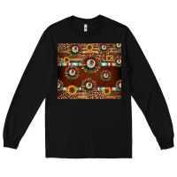 Black seamless mexican sunflower tumbler design Long Sleeve Tee - Jasminsmagicworld