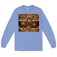 Colony Blue seamless mexican sunflower tumbler design Long Sleeve Tee - Jasminsmagicworld