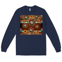 Navy seamless mexican sunflower tumbler design Long Sleeve Tee - Jasminsmagicworld