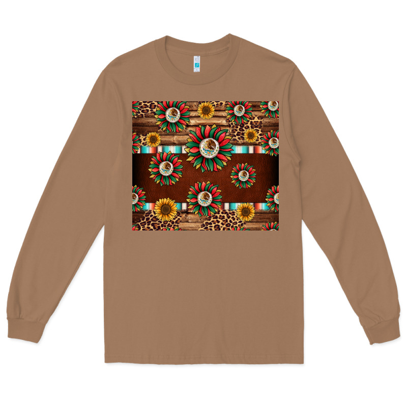Seamless Mexican Sunflower Tumbler Design Long Sleeve Tee by Jasminsmagicworld | Teevron