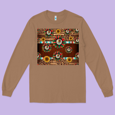 Seamless Mexican Sunflower Tumbler Design Long Sleeve Tee Designed By Jasminsmagicworld