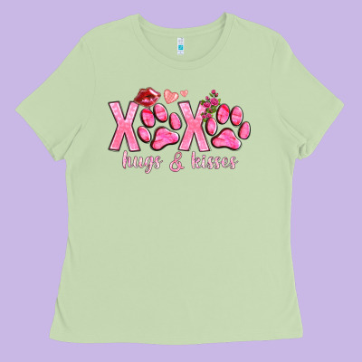 Xoxo Hugs And Kisses Paws Ladies Tee Designed By Nancycooperartshop