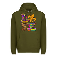 Army Green mardi gras love olivia Premium Hoodie - OliviaCreatesArt