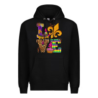 Black mardi gras love olivia Premium Hoodie - OliviaCreatesArt