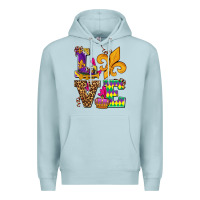 Blue Mist mardi gras love olivia Premium Hoodie - OliviaCreatesArt