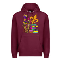 Burgundy mardi gras love olivia Premium Hoodie - OliviaCreatesArt