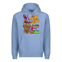 Colony Blue mardi gras love olivia Premium Hoodie - OliviaCreatesArt