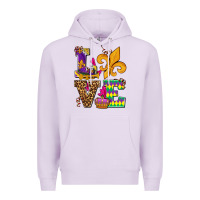 Lilac mardi gras love olivia Premium Hoodie - OliviaCreatesArt