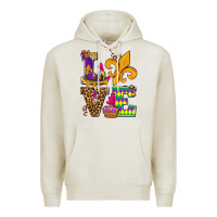 Oatmeal Heather mardi gras love olivia Premium Hoodie - OliviaCreatesArt