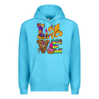 Ocean Blue mardi gras love olivia Premium Hoodie - OliviaCreatesArt