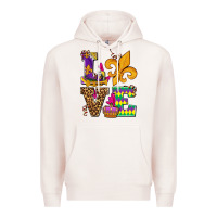 Pale Pink mardi gras love olivia Premium Hoodie - OliviaCreatesArt