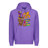 Purple mardi gras love olivia Premium Hoodie - OliviaCreatesArt