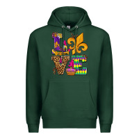 Sports Green mardi gras love olivia Premium Hoodie - OliviaCreatesArt