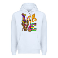 White mardi gras love olivia Premium Hoodie - OliviaCreatesArt