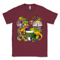 Burgundy Mardi Gras Coffee Cups Classic Tee - BundleAndBundleShop