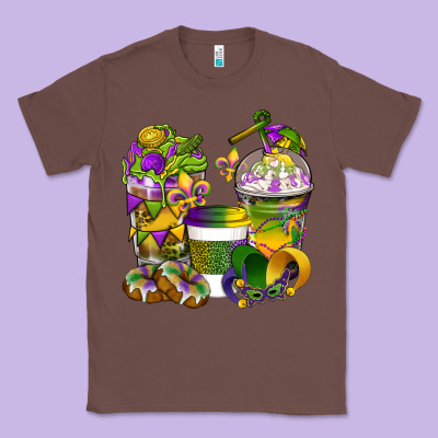 Mardi Gras Coffee Cups Classic Tee Designed By Bundleandbundleshop