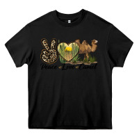 Black peace love camel Heavy Core Tee - LillyAllenDesigns