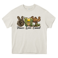 Cream peace love camel Heavy Core Tee - LillyAllenDesigns