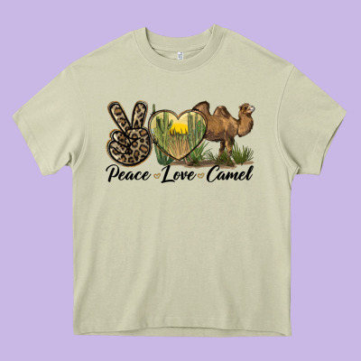 Peace Love Camel Heavy Core Tee Designed By Lillyallendesigns