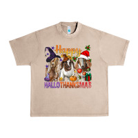 French Oak Happy Hallothanksmas Goats Urban Heavy Tee - BundleAndBundleShop