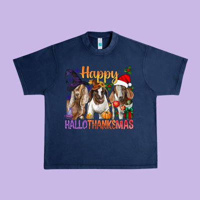 Happy Hallothanksmas Goats Urban Heavy Tee Designed By Bundleandbundleshop