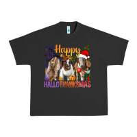 Pigment Black Happy Hallothanksmas Goats Urban Heavy Tee - BundleAndBundleShop