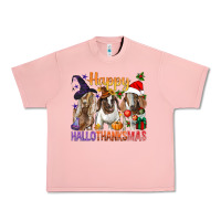Salmon Happy Hallothanksmas Goats Urban Heavy Tee - BundleAndBundleShop
