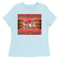 Baby Blue valentines day gnomes leopard Ladies Tee - Jasminsmagicworld