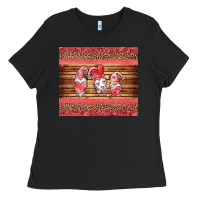 Black valentines day gnomes leopard Ladies Tee - Jasminsmagicworld