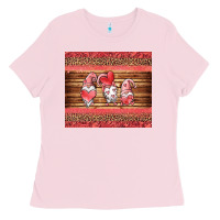 Bubblegum Pink valentines day gnomes leopard Ladies Tee - Jasminsmagicworld