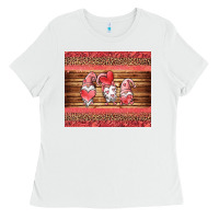 White valentines day gnomes leopard Ladies Tee - Jasminsmagicworld