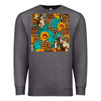 Charcoal Heather western horse and sunflower seamless pattern Premium Sweatshirt - FaDigitalArtStudio