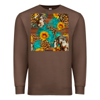 Chestnut western horse and sunflower seamless pattern Premium Sweatshirt - FaDigitalArtStudio