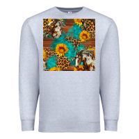 Heather Grey western horse and sunflower seamless pattern Premium Sweatshirt - FaDigitalArtStudio