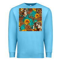 Ocean Blue western horse and sunflower seamless pattern Premium Sweatshirt - FaDigitalArtStudio