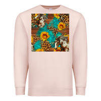 Pale Pink western horse and sunflower seamless pattern Premium Sweatshirt - FaDigitalArtStudio