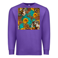 Purple western horse and sunflower seamless pattern Premium Sweatshirt - FaDigitalArtStudio