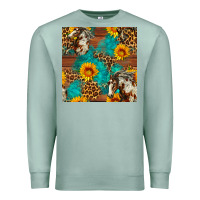 Seafoam western horse and sunflower seamless pattern Premium Sweatshirt - FaDigitalArtStudio