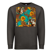 Smoke western horse and sunflower seamless pattern Premium Sweatshirt - FaDigitalArtStudio