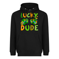 Black St. Patrick's Lucky dude Heavyweight Hoodie - OliviaCreatesArt