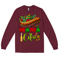 Burgundy mama cita sombrero Long Sleeve Tee - BarkalooDesign