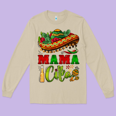 Mama Cita Sombrero Long Sleeve Tee Designed By Barkaloodesign