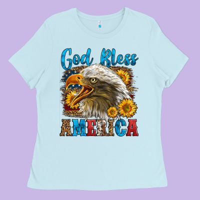 God Bless America Ladies Tee Designed By Lillyallendesigns