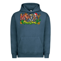 Pigment Midnight Navy Merry Christmas Urban Hoodie - CowhideDigitalArt