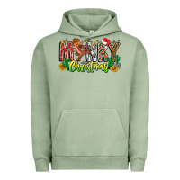 Pigment Oil Green Merry Christmas Urban Hoodie - CowhideDigitalArt