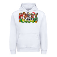 White Merry Christmas Urban Hoodie - CowhideDigitalArt