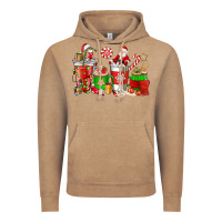 Vintage Coffee Santa coffee cups Vintage Hoodie - NancyCooperArtShop